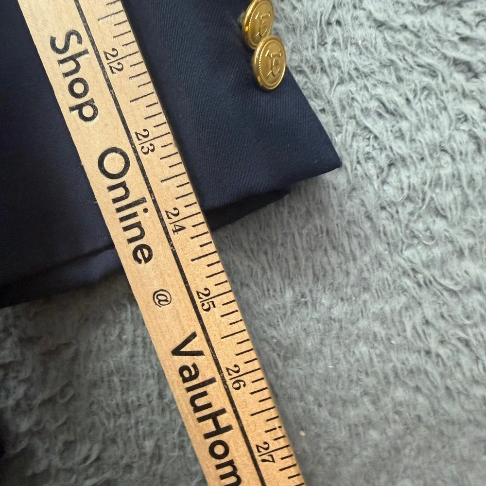 Lauren Ralph Lauren Blazer Mens 42S Navy Blue 100% Wool Gold Button Sport Coat